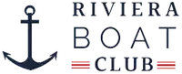 Black anchor and text "RIVIERA BOAT CLUB" in blue and red